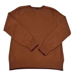 Paul Smith London Men's M Brown V-Neck Sweater 100% Cashmere Made in Italy